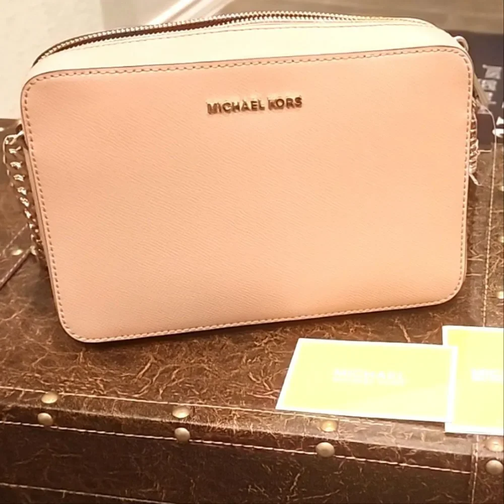 Michael Kors Jet Set Large East/West Crossbody Bag-‎ Pink